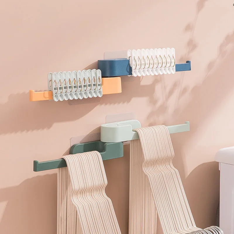 Rotating Clothes Hanger Organizer No-Drill Storage Solution Wall-Mounted Multi-Functional Coat hanger Storage Tool