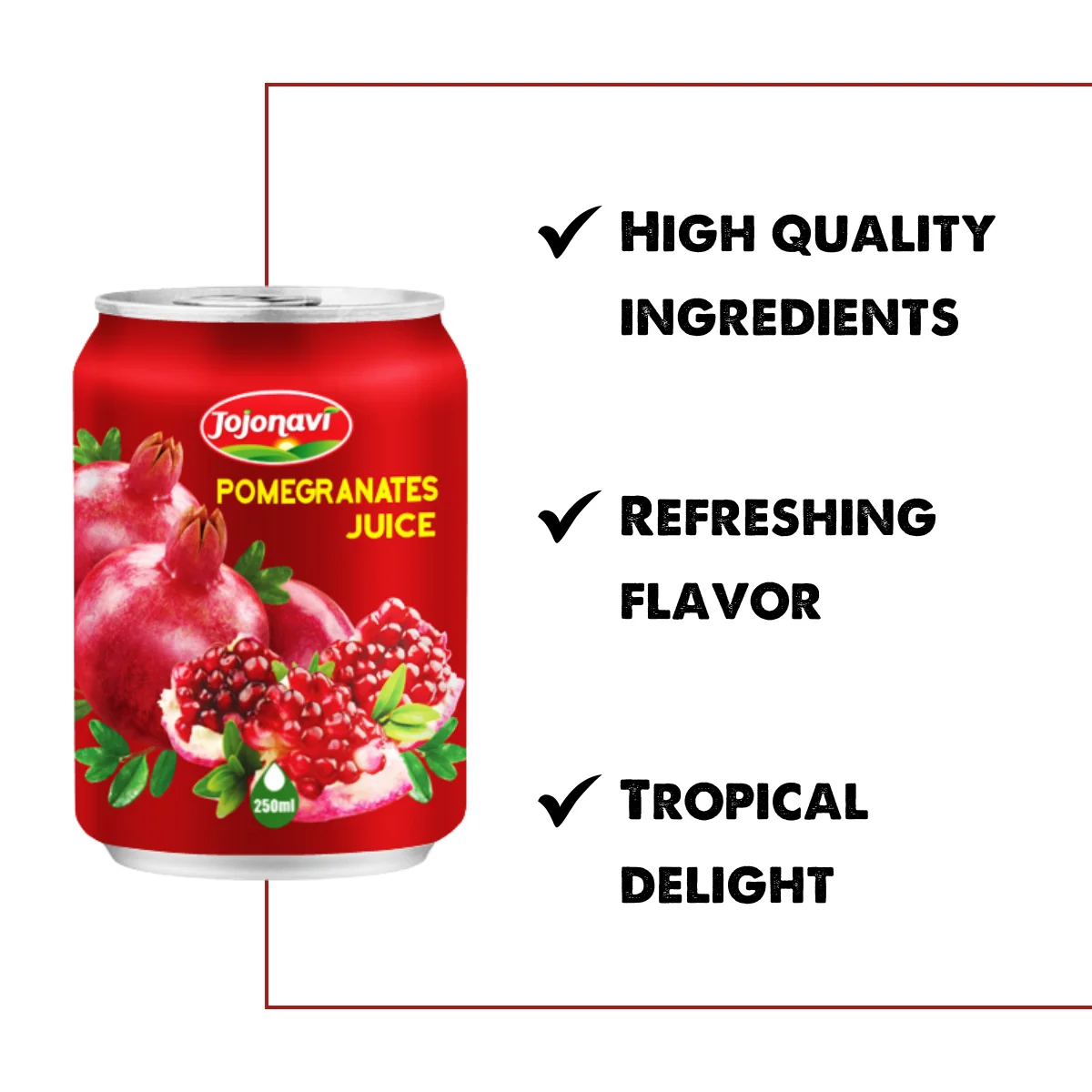 250ml Pomegranate juice Jojonavi Manufacturer Wholesale supplier Private label OEM ODM