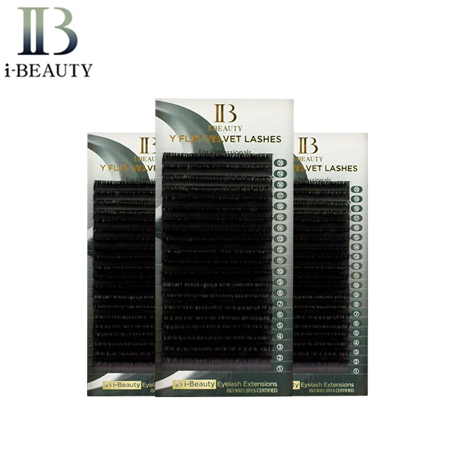 i-BEAUTY Eyelash Extension - ib Premium Y Flat Velvet eyelashes South Korea individual Hand made top Quality Natural Long