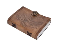 Записная книжка с тисненым принтом совы, Жесткая обложка, книга ручной работы, винтажная бумага, Пользовательский логотип, блокнот для офиса и путешествий