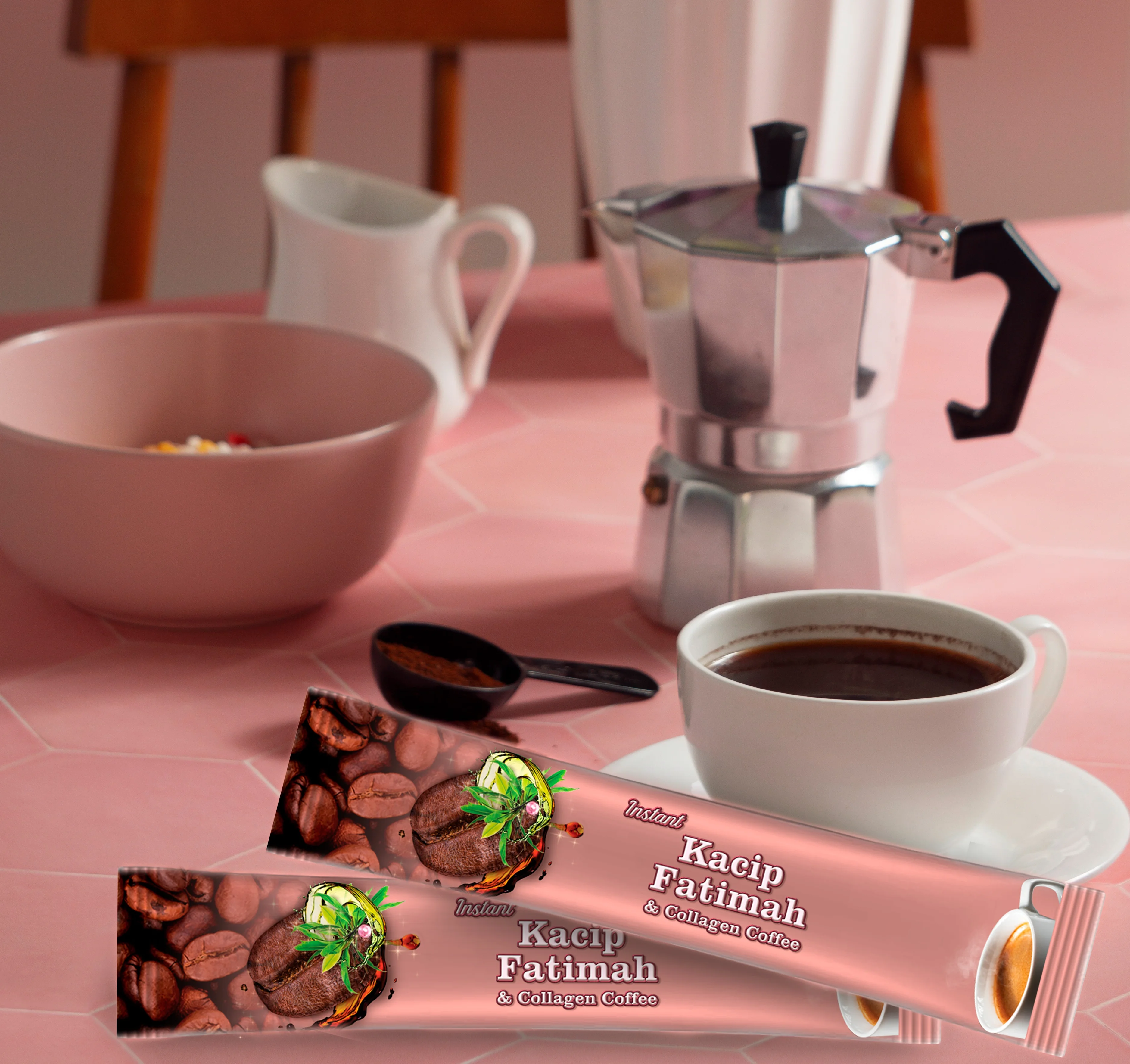 Ethical Indulgence Kacip Fatima Instant Coffee Halal Boxed Cream and Sugar Flavored Bitter Taste Always Delicious