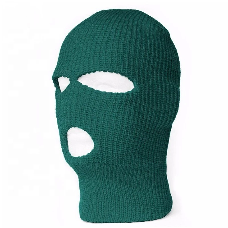Popular Demand In Stock Men 100% Acrylic 3 Holes Knitted Balaclavas Custom Full Face Cover Ski Masks For Sale In Low MOQ