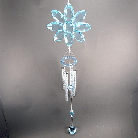 Christmas New Year Spring Decoration Transparent Colorful Acrylic Flower Heart Wind Chime