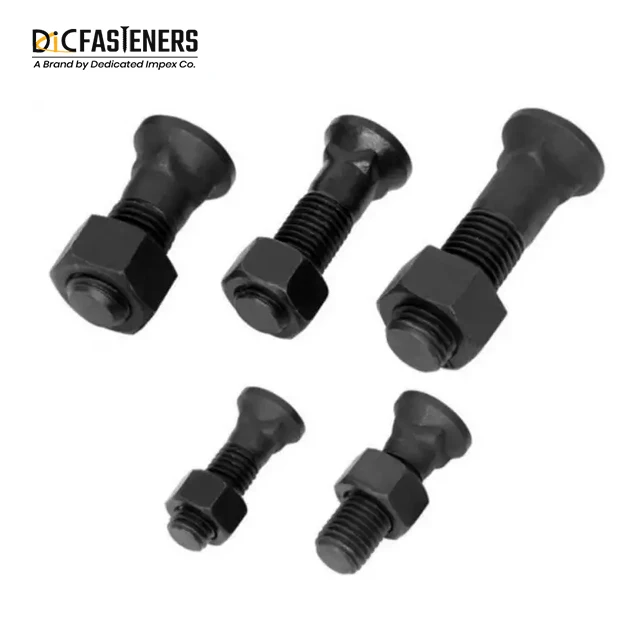 DIN605 DIN608 Grade 8.8 10.9 12.9 Plow Bolts with Hex Head M12 Model Number M20 Thread Size 8mm-45mm Length Bag Packaging