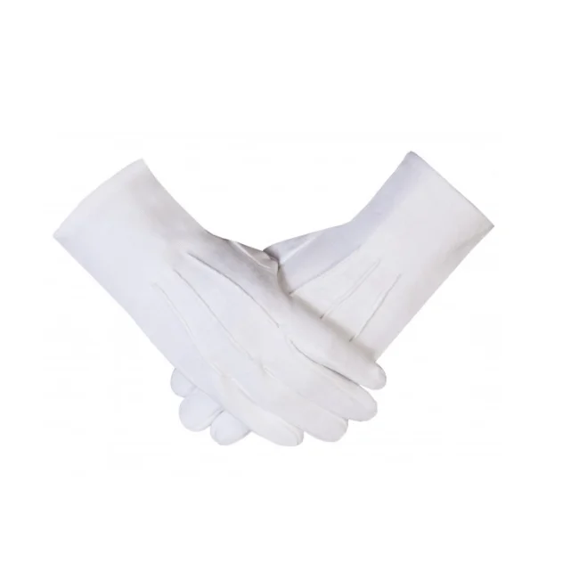 Masonic Regalia Embroidered logo Comfortable Soft Hand Glove Cotton AND Leather Gloves from Pakistan
