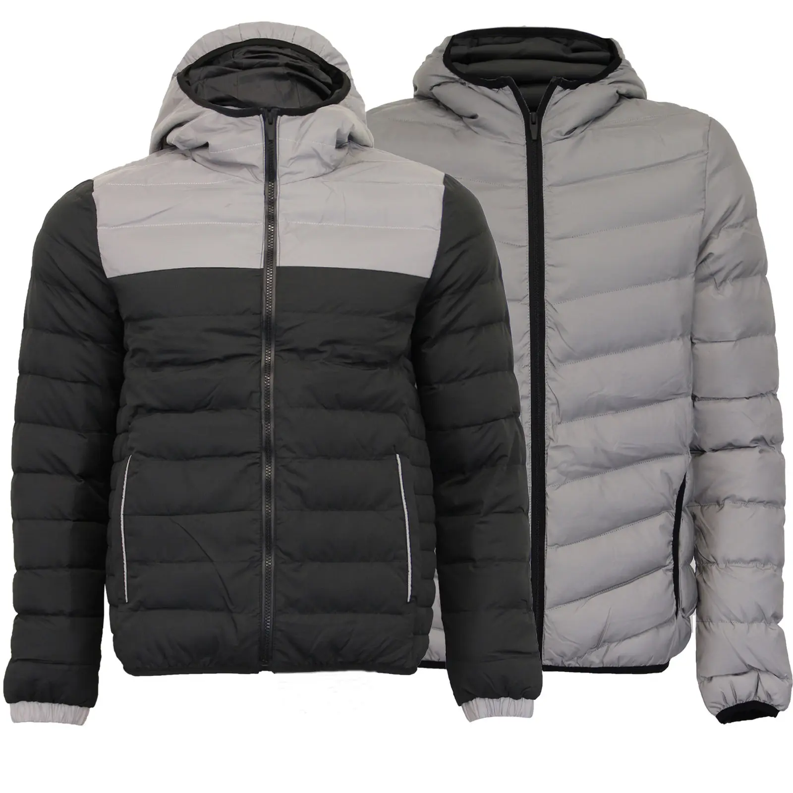 Custom Men Winter Puffer Jackets Casual Wholesale Bubble Puffer with Hood