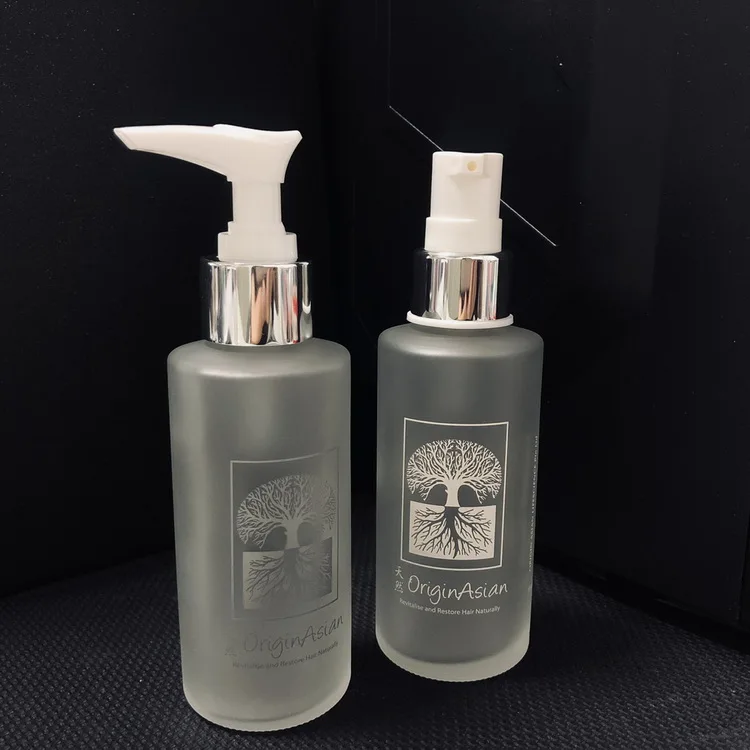 100ml cosmetics frosted glass bottle with pump