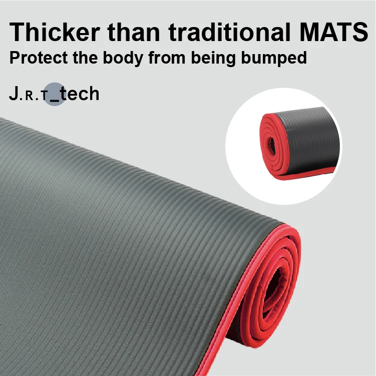 JRT custom logo 8/10/15mm thickness high quality workout durable eco friendly NBR yoga mat