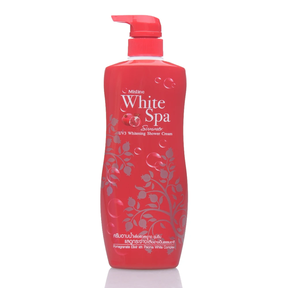 Mistine White Spa Summer Shower Cream Whitening Fresh Scent Spanish Pomegranate Extract Soft Smooth Clean Skin Thai Product