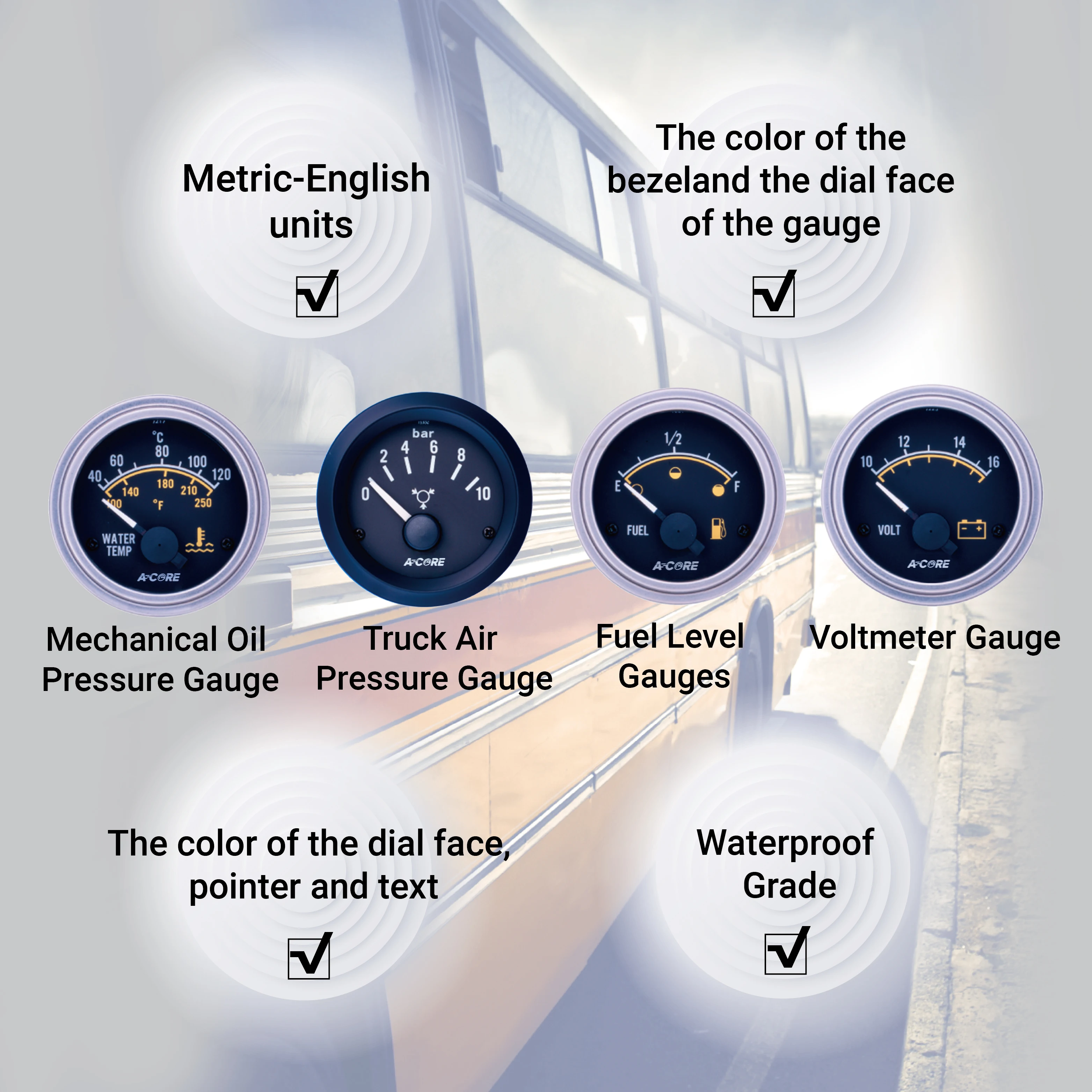 52mm Auto Motorcycle Fuel Level Meter Gauge