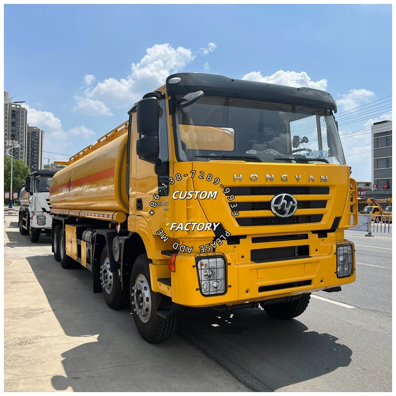 Hongyan Super-Above Fuel Tank Truck, Dongfeng 25000 Liters 8000 Gallon Diesel Oil Capacity Fuel Tank Tanker Truck