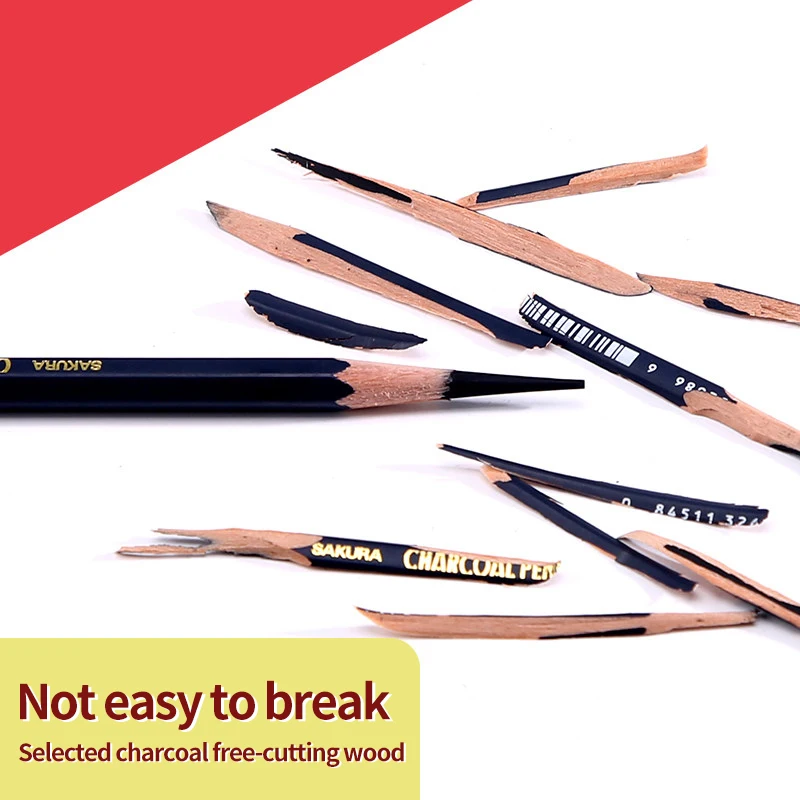 Sakura XDCPC -S black lead colour soft neutral hard Charcoal sketching wooden pencil for drawing and shading
