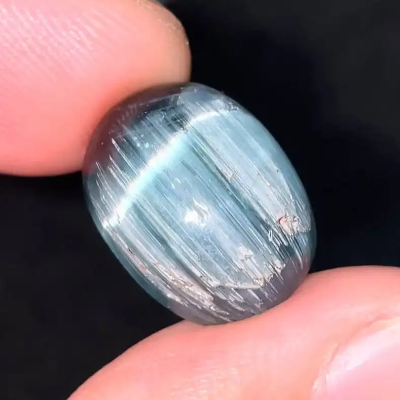 Элегантные Традиционные ювелирные изделия 15,90 карат синий Кошачий глаз из прекрасного турмалинового камня овальной огранки натуральный афганский драгоценный камень