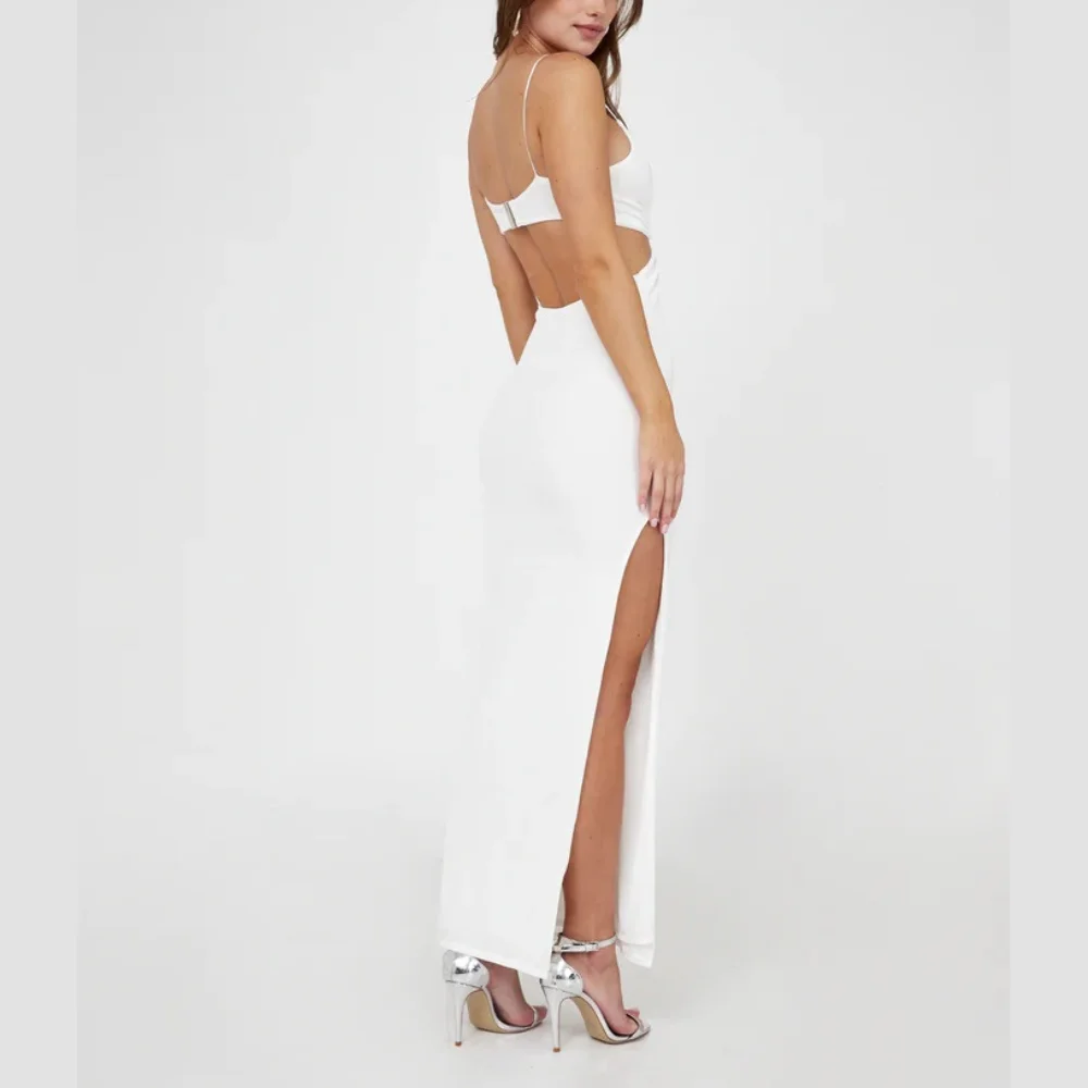 Evening Gown Dress Cut Out Women Dress Shiny Fabric Stretchy Material Fabric With Buckle Women Clothing Made in Vietnam