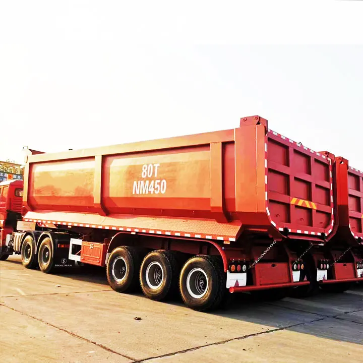 40-60 Tons Hydraulic Gravel Clinker Transport Grain Dumping Trailers Rear Tipper Dump Trailer