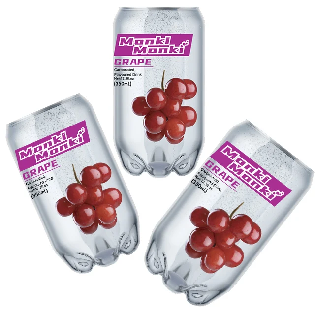 Popular Soft Drink with Sample Available Monki Monki Brand Carbonated Soft Drink 350ml PET Can Halal Certification  Wholesale