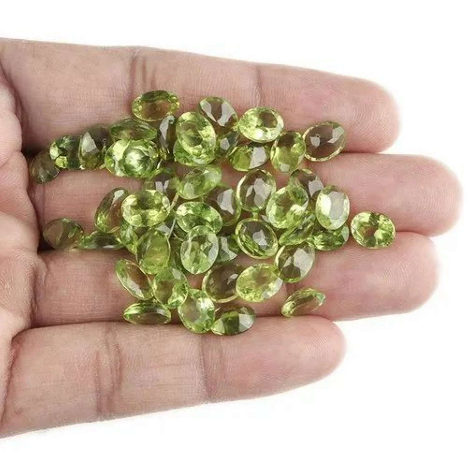 Wholesale Natural Polished Green Peridot Stone Gemstone Plain Cabochon Loose Gemstone Lot Mix Shape Size For Jewelry Making