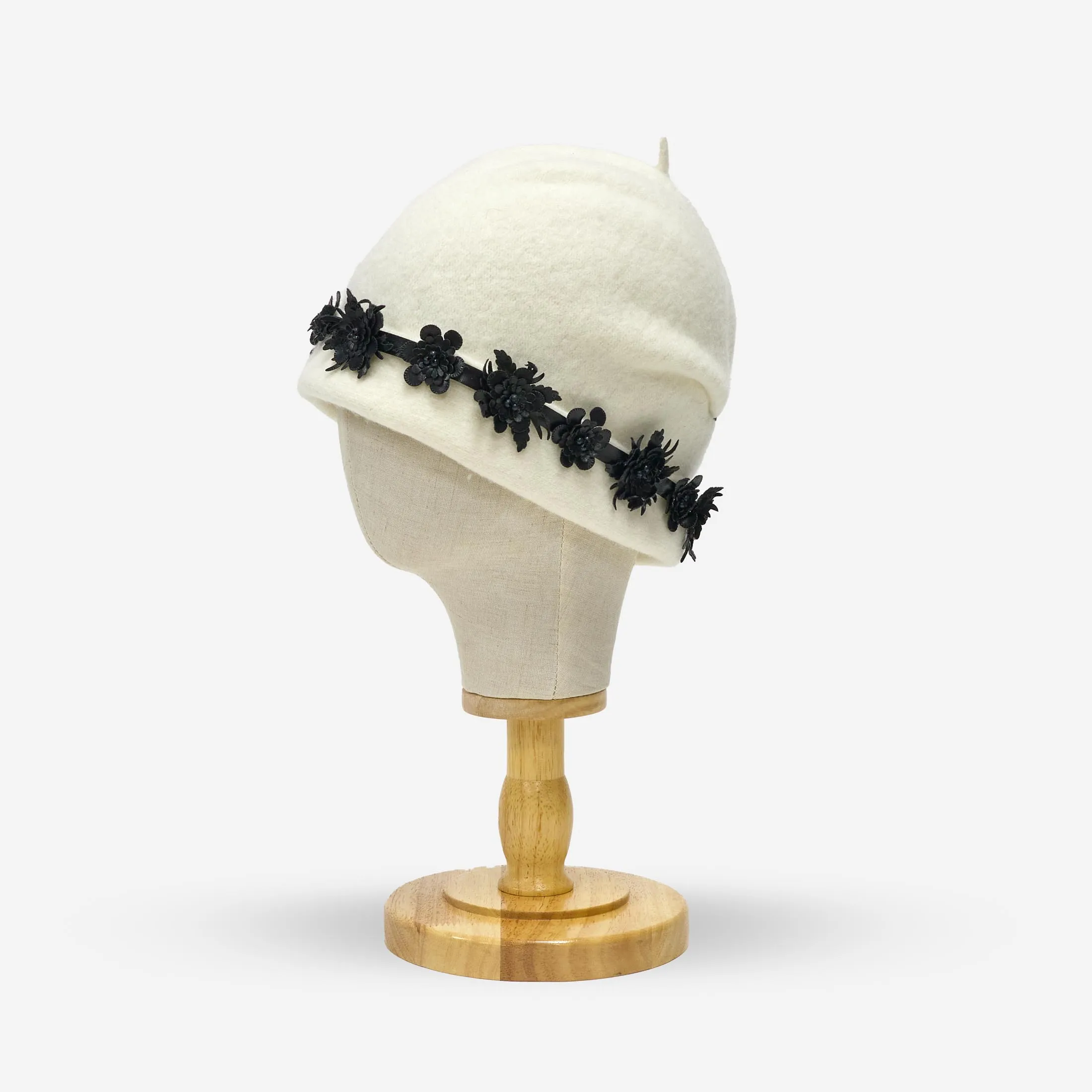 Premium Wool Beanie with Flowers - Beautiful, Warm, Comfortable Womens Hat - Elevate Your Floral Winter Style