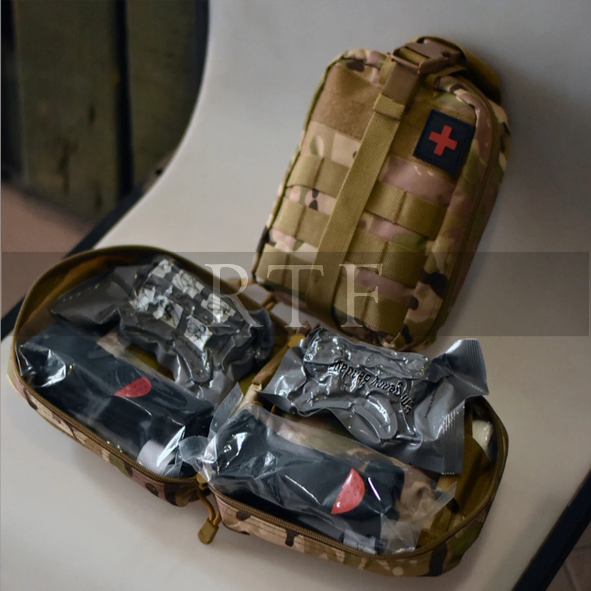 Complete First AID Survival and Medical Emergency kit with Pouch and Accessories by RAW TO FINE