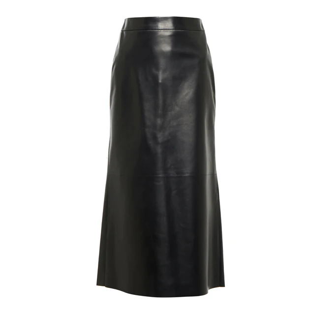 Wholesale Women Cotton Clothing High Waist Pleated 100% Genuine Leather Skirts For Ladies Casual Outdoor Party Dress Women Skirt