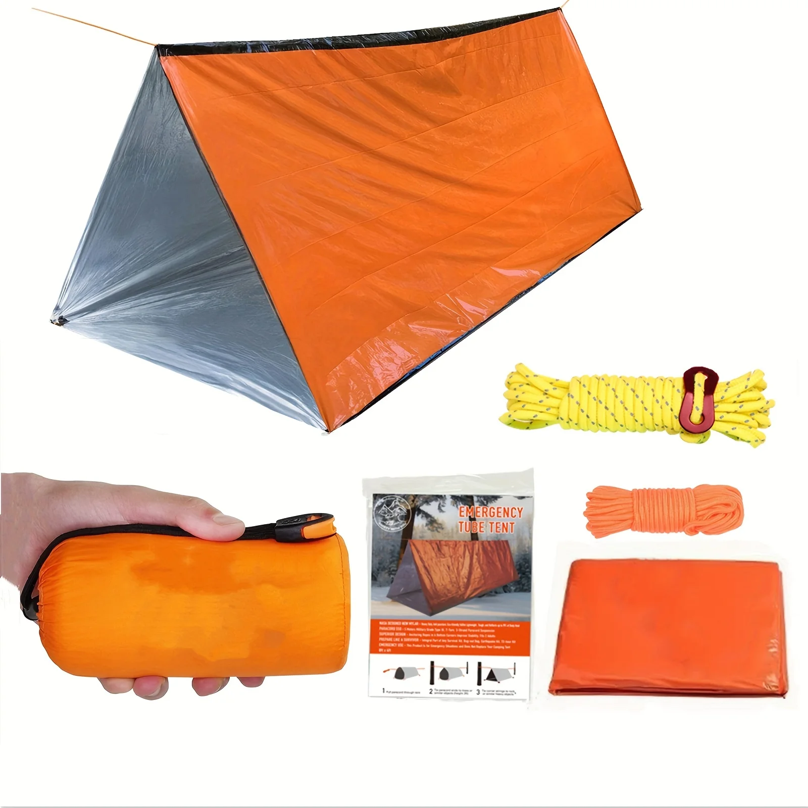 Portable Resistant Emergency Shelter Tent Heavy Duty Shelter Tent Windproof Waterproof Emergency Portable Tent