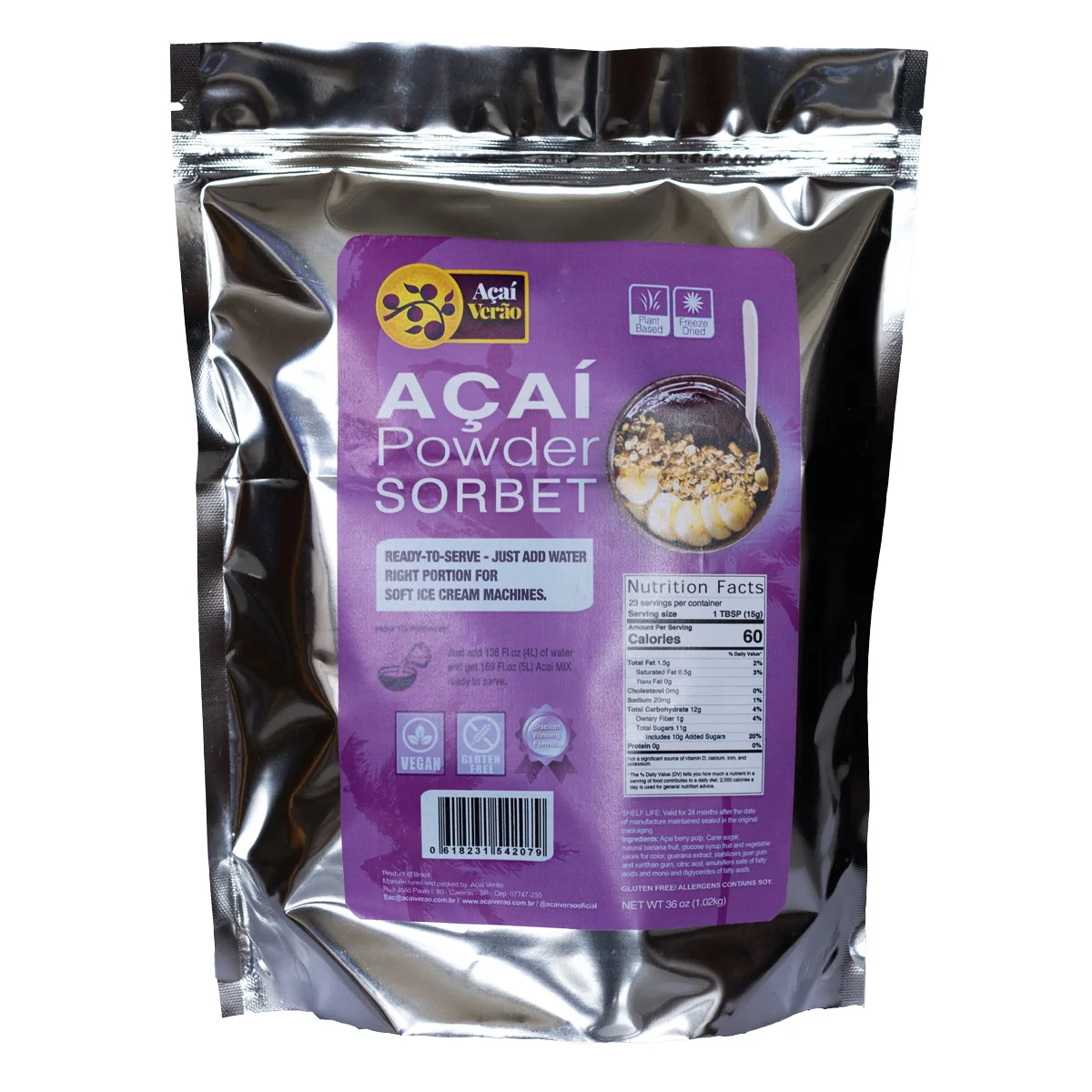 Асай Берри сорбет порошок смешанный замороженный для коммерческого мягкого мороженого порошок машина для веганов безглютеновый Лактоза