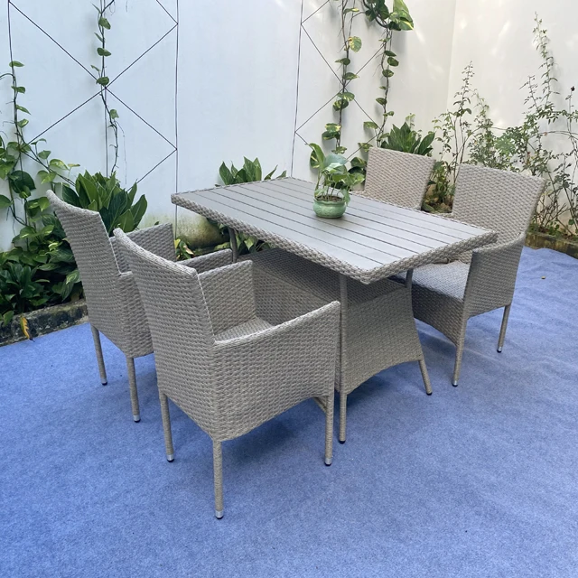 MODERN RATTAN KNITTING FURNITURE 1 TABLE 4 SHEET REASONABLE PRICE