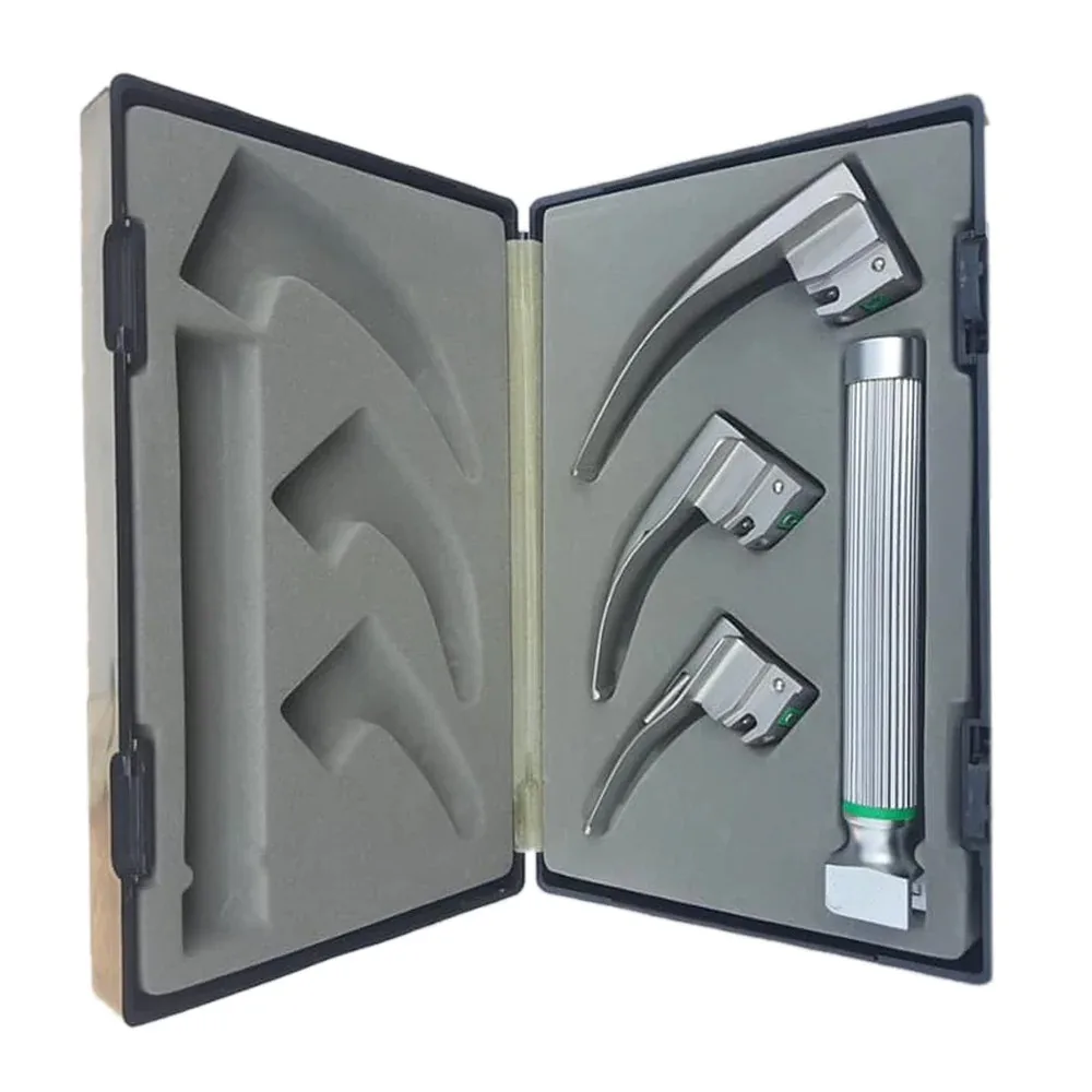 2024 Premium Quality Macintosh Laryngoscope Set 3 Blades Customizable German Stainless Steel Dental Usage OEM Accepted