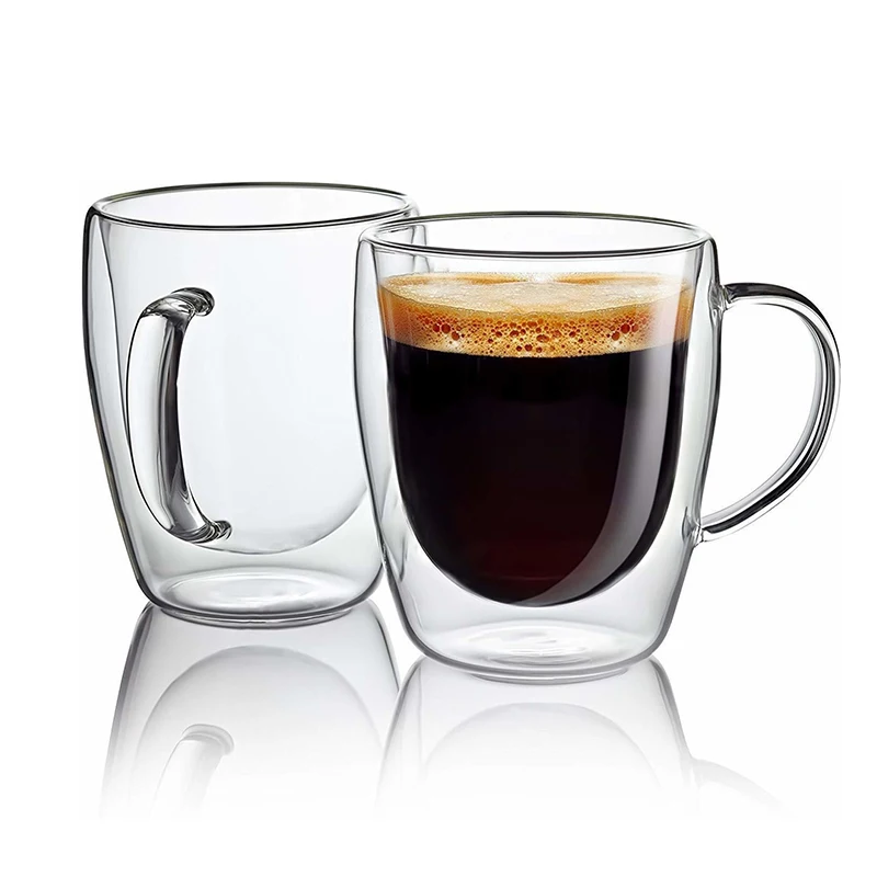 Hand-blown 350ml 450ml 650ml heat-resistant egg-shaped double-layer glass