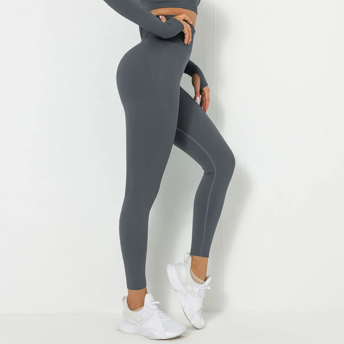 Solid Colors Seamless Breathable High Waist Scrunch Butt Yoga Pants Workout Gym Leggings For Women