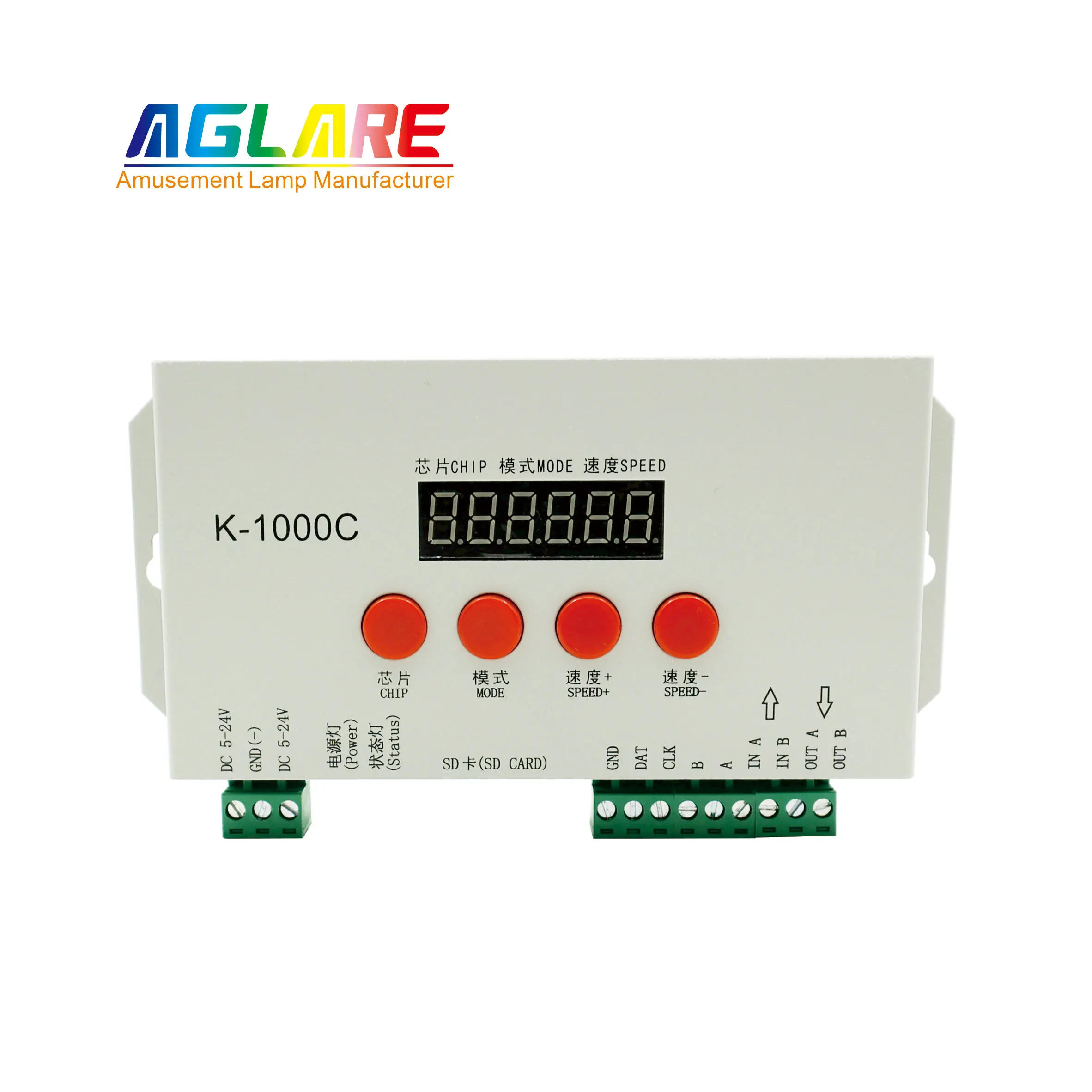 Support Multiple Chips DC5-24V DMX512 1000C RGB Decorative Light  Point Light Source Controller