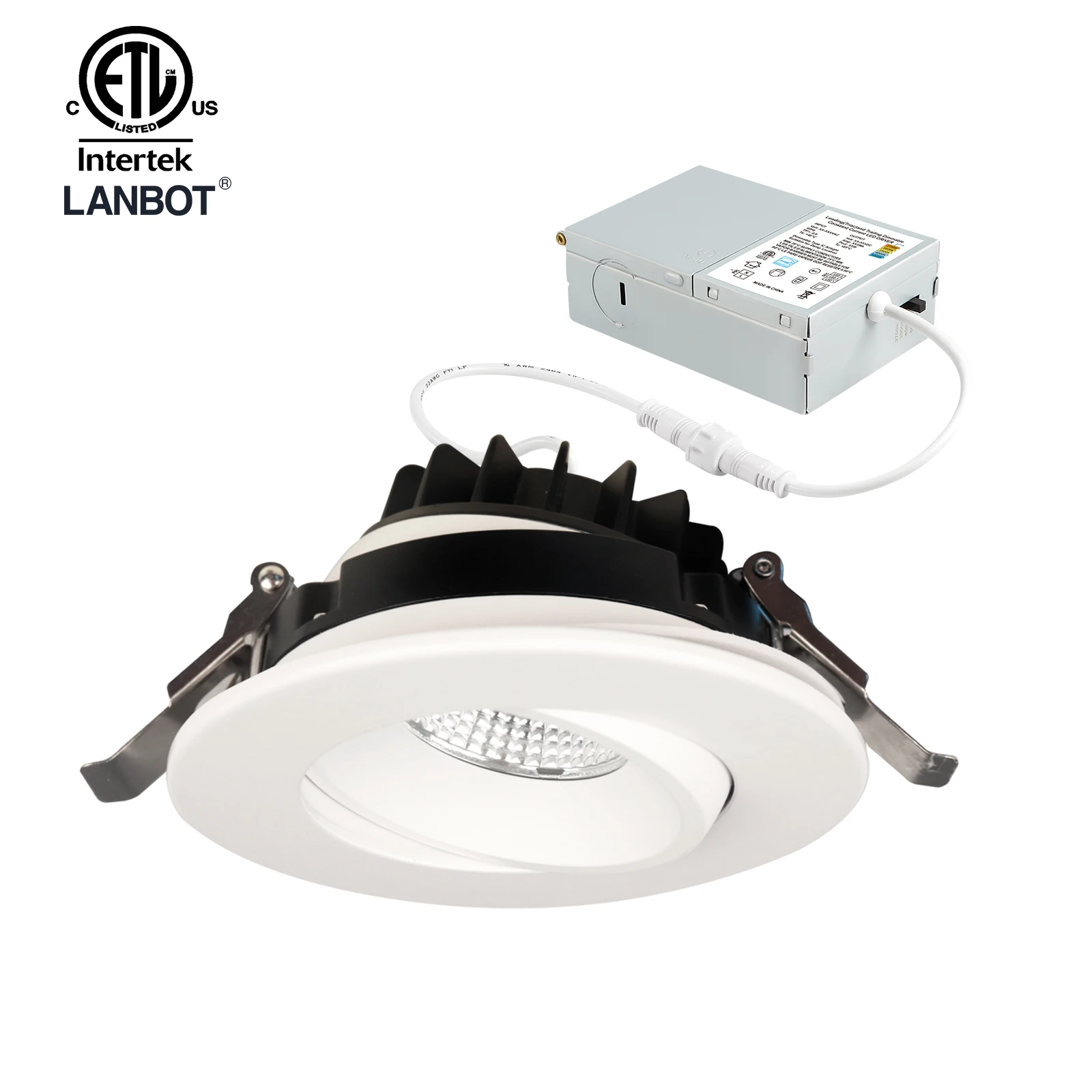 High quality 4inch 9W 0-10V Dimmable LED Dimbal Downlight for Wet Location 3CCT Adjustable White Square Downlight ETL ES FCC