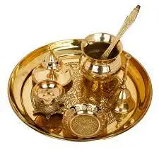 Top Quality Brass Pooja Thali Set for Home Temple Pooja Thali Decorative Brass Pooja Items for Gift For Decor Best Selling