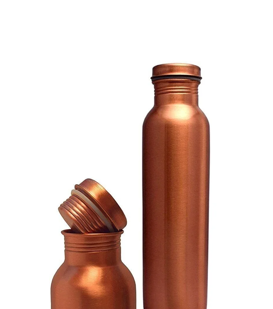 Trendy New Elegant Design Copper Water Bottle Ayurvedic 1000ml Bottle In Pure Copper Customized Water Bottles For Sale