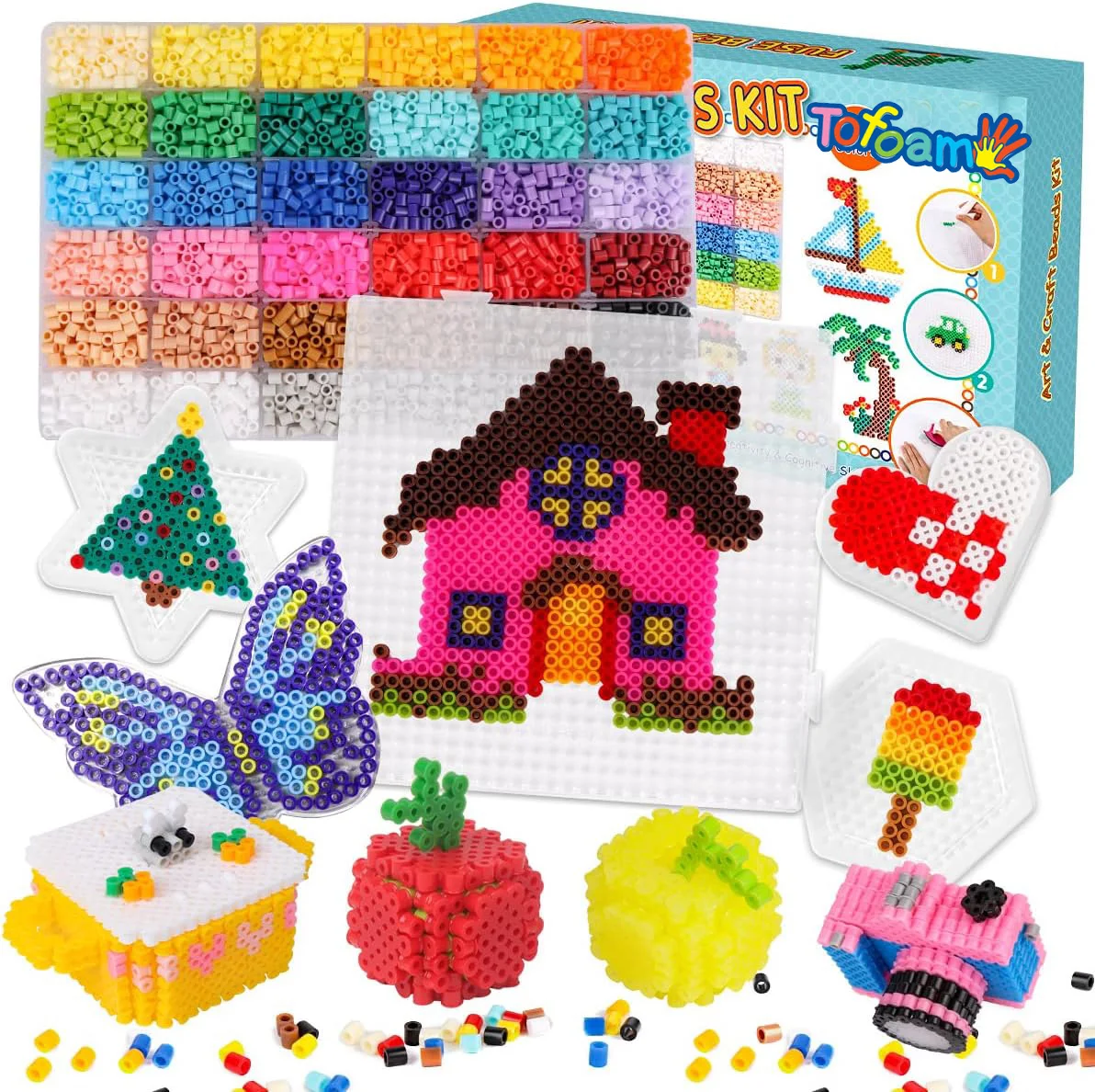 Custom 5MM Fuse Beads Kit Colors Craft Set for Kids Beads Christmas Birthday Gift