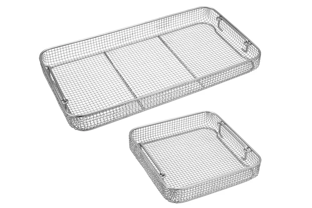 Hot Sale New Design Dental Sterilization Mesh Tray Rack Perforated Mesh Box Stainless Steel Tray
