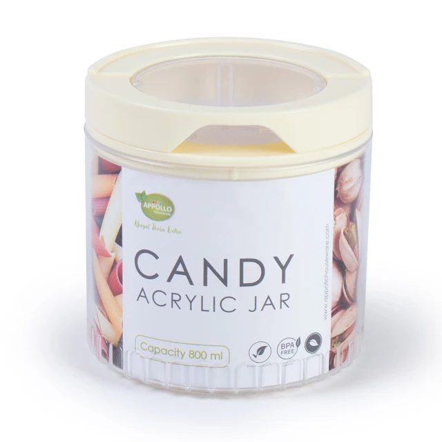 Candy Acrylic Jar Medium (800ml) Silicone Sealed BPA Free Food Grade Material