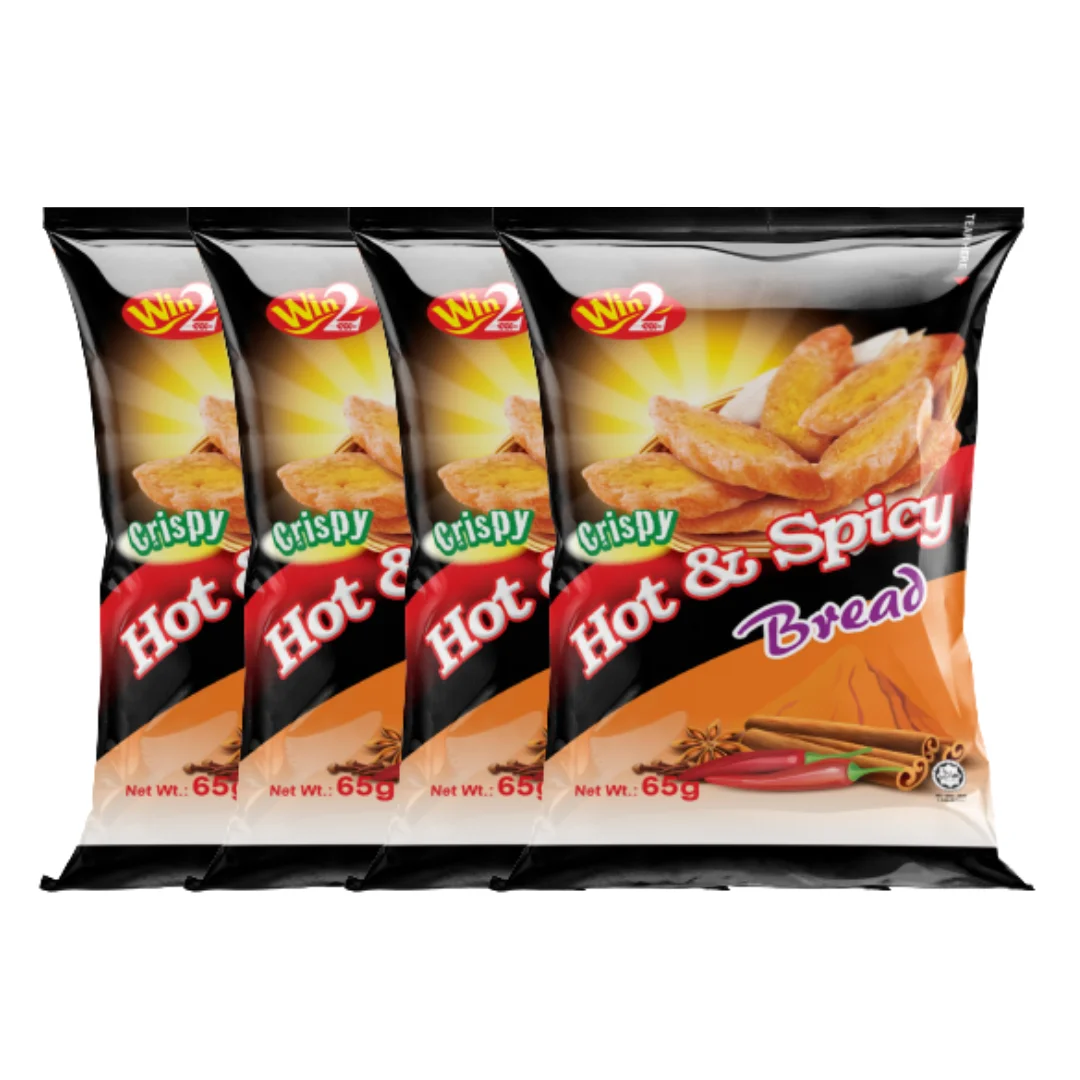 Win2 Crispy Hot & Spicy Bread Toast 65g Wholesale WinWin Hot Selling Crunchy Crispy Spicy Bread Toast Snacks