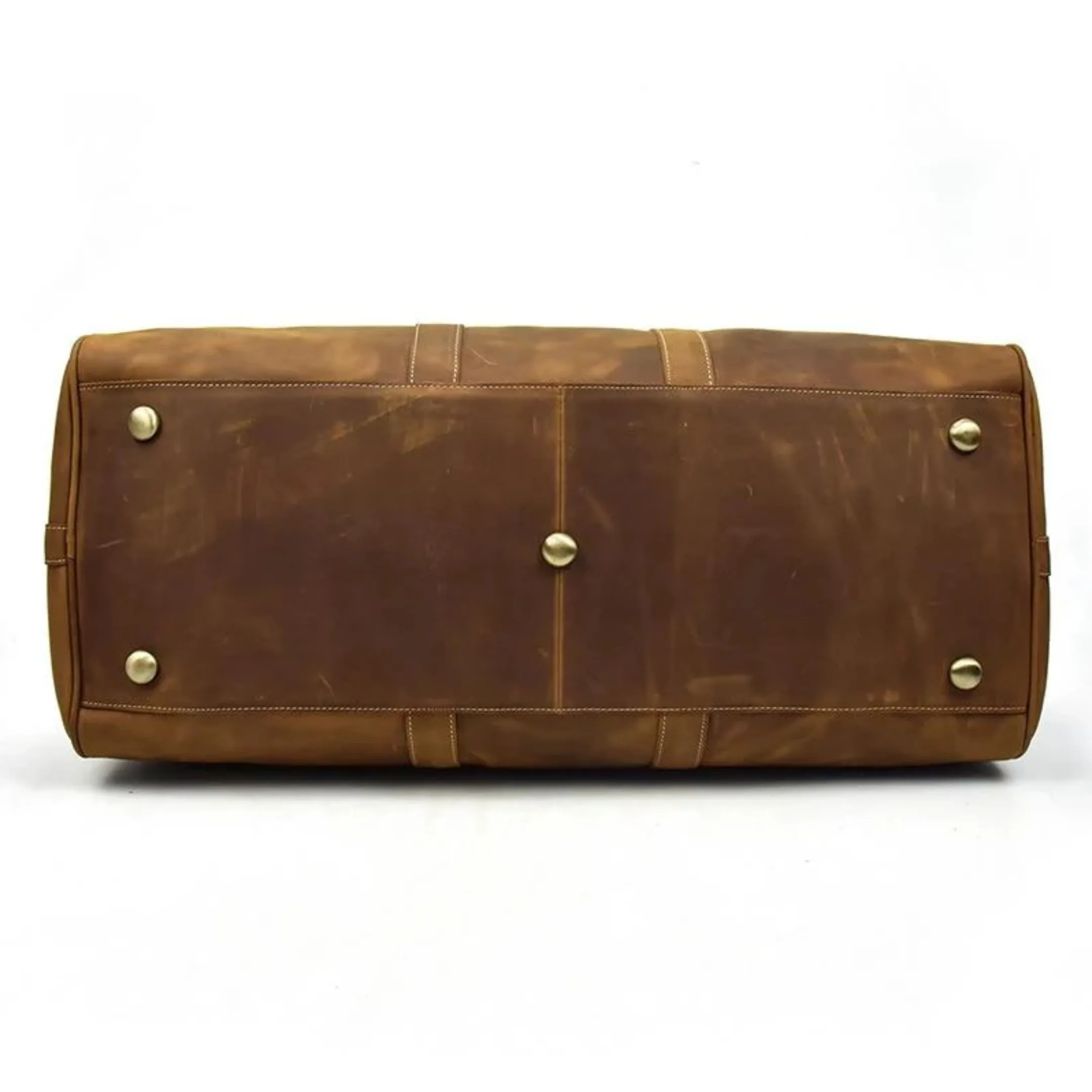 High-End Vintage Crazy Horse Genuine Leather Duffel Bag for Men Custom Logo Full Grain Leather for Travel and Gym