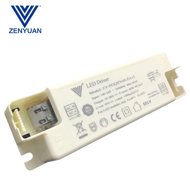 Constant Voltage Switch Driver 60W DC25-40V Output Current 1250-1500mA High PFC Led Driver Led Power Supply