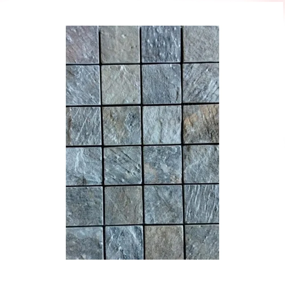 Modern Design Zeera Green Slate Stone Mosaic Tile For Wall Cladding Interior & Exterior House Decoration