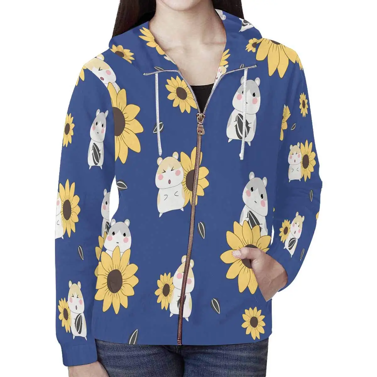 Personalized Design Zip Hoodie Long Sleeve Breathable Quick Drying Clothes