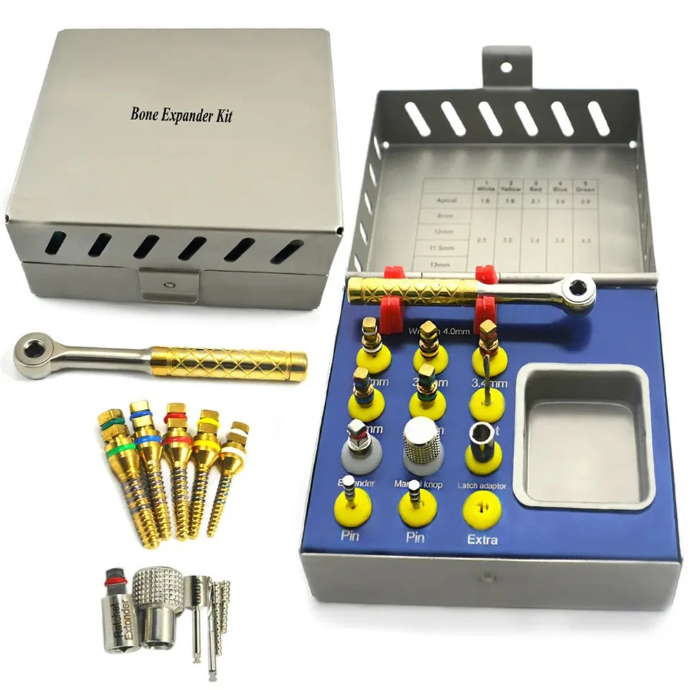 Private Label 50 Pcs Universal Dental Implant Kit Torque Wrench Drills Bone Expander Kit / Split Master Surgical Drills