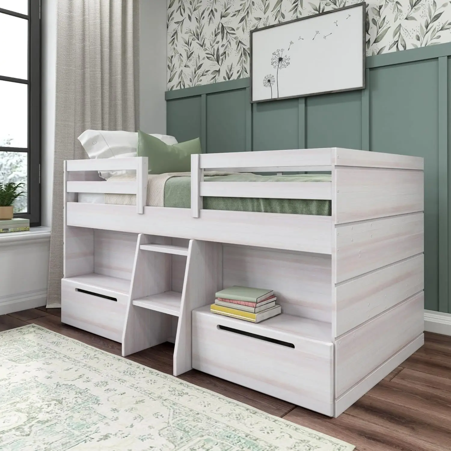 Quality Choice Stylish Wooden Bunk Bed Storage Metal Ladder Kids Design Triple Bunk Bed
