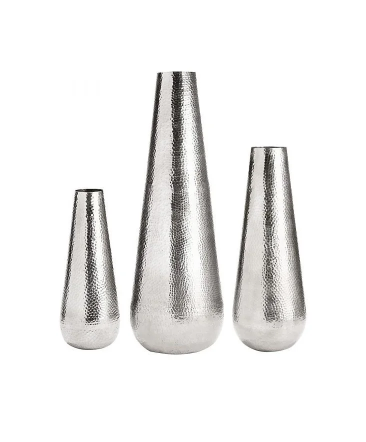 Set of 3 Aluminium Metal Flower Vase Manufacturer Custom Handmade Design Aluminium Metal Flower Vases