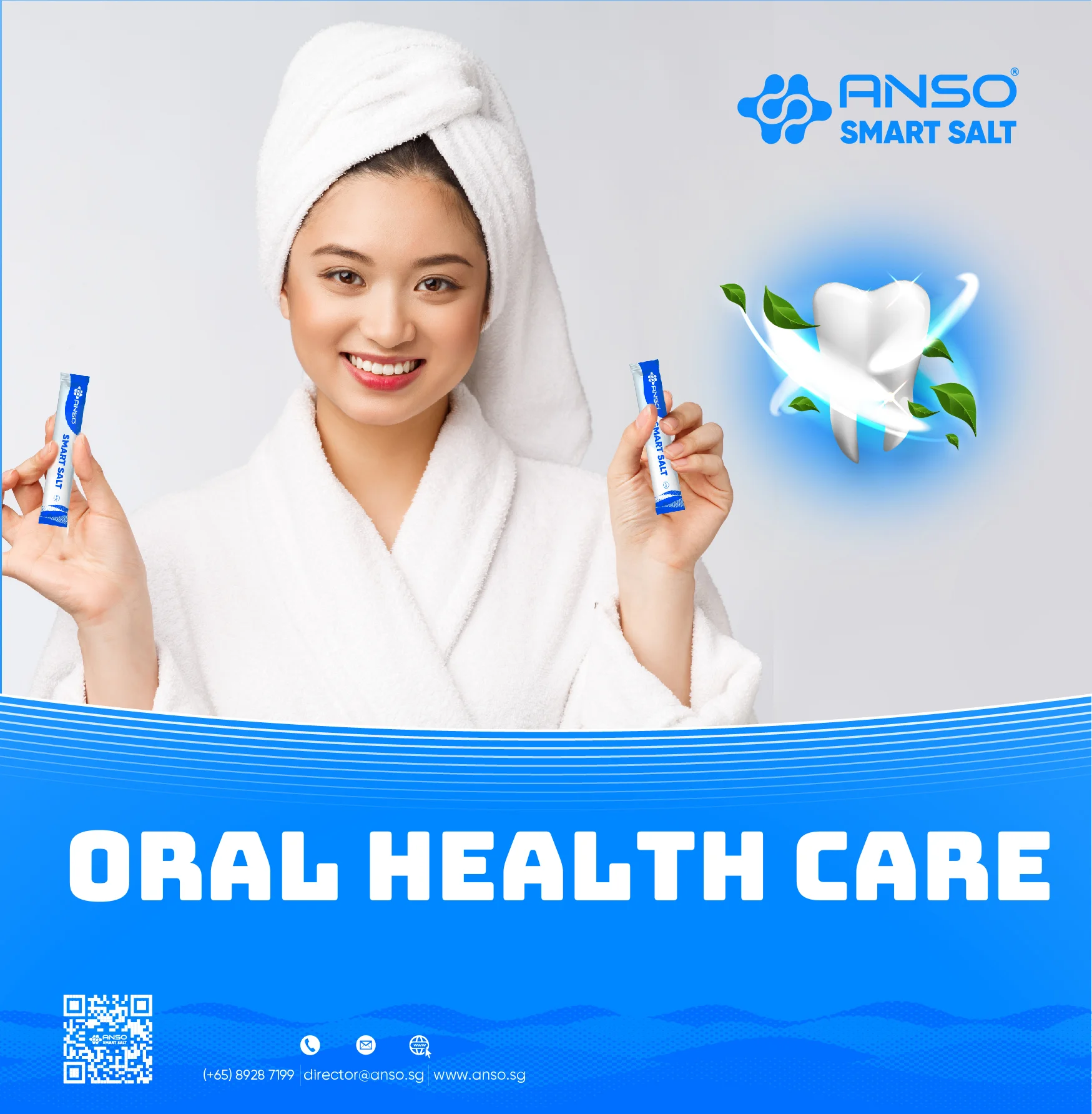 New Product Wholesale, Standard Version ANSO Salt - 100 Natural Mouthwash Saline Packets - Medical Salt Manufacturer