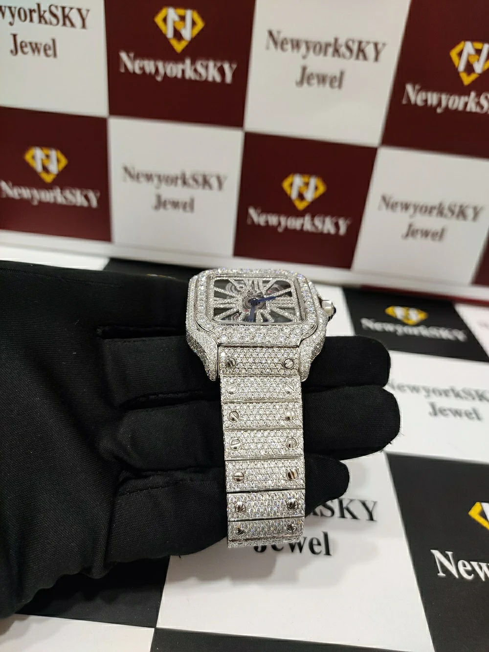 Большой производитель хорошее качество VVS Moissanite Diamonds микро-установка обледенение хип-хоп мужские наручные часы