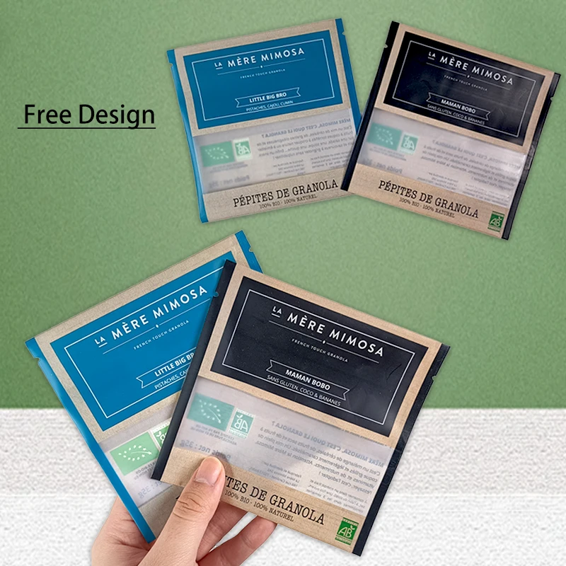 Wholesale Mylar Sachet Laminated Heat Sealed Bag With Back Sealing Plastic Pillow Biscuits Candy Packaging Pouch With Window