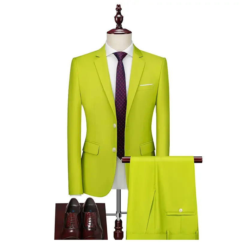 Latest Model Plain White Color 3pcs Blazer Suit Men & Women Clothing Tuxedo Suit Pant Coat With Ties Blank Office Formal Dress