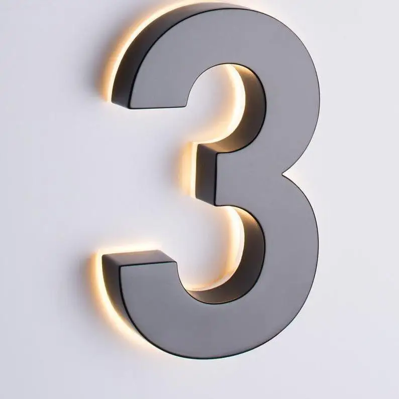 Led Sign Channel Letter Outdoor Stainless Steel Metal Backlit Indoor Signage 3D Acrylic Led Letter Sign